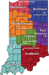 Indiana Map of Cadre Regions